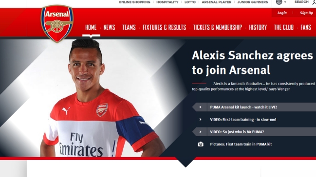 Arsenal oficializó el fichaje de Alexis Sánchez Arsenal oficializó el fichaje de Alexis Sánchez