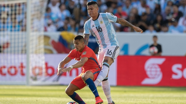 Argentinos Marcos Rojo y Nicolás Gaitán se recuperan de cara a la final con Chile Argentinos Marcos Rojo y Nicolás Gaitán se recuperan de cara a la final con Chile