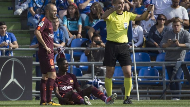 Ousmane Dembélé sufrió una lesión en su tercer partido oficial en FC Barcelona Ousmane Dembélé sufrió una lesión en su tercer partido oficial en FC Barcelona