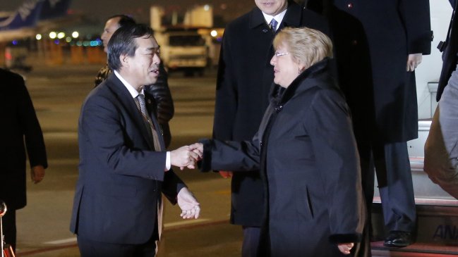 Presidenta Bachelet llegó a Japón para la última visita internacional de su mandato