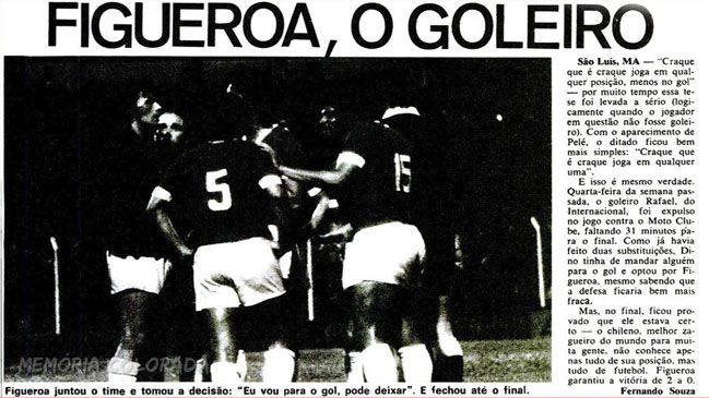 Se cumplen 45 años del día en que Elías Figueroa fue arquero