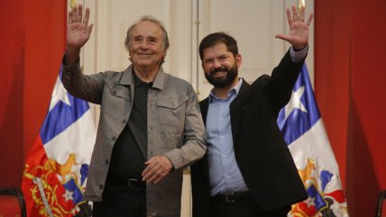  Tras asistir a su concierto, Presidente Boric recibió a Serrat en La Moneda  