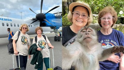  Cumplieron su sueño: Ancianas de 81 años viajaron por el mundo en 80 días 