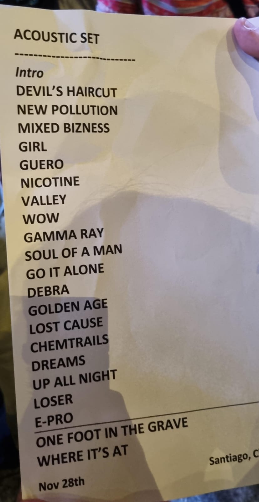 El setlist de Beck en Chile 2023 El setlist de Beck en Chile 2023
