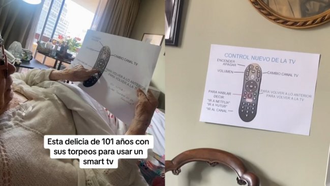 Mujer de 101 años mostró su torpedo para usar el Smart TV y enamoró a redes sociales