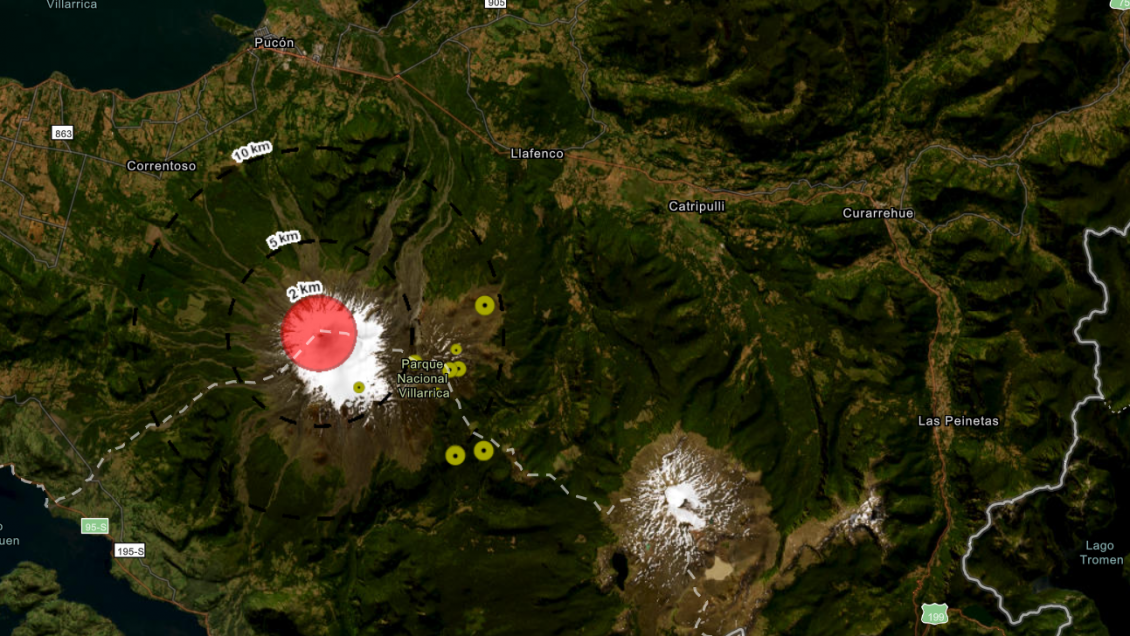 Volcán Villarrica: Amplían perímetro de seguridad Volcán Villarrica: Amplían perímetro de seguridad