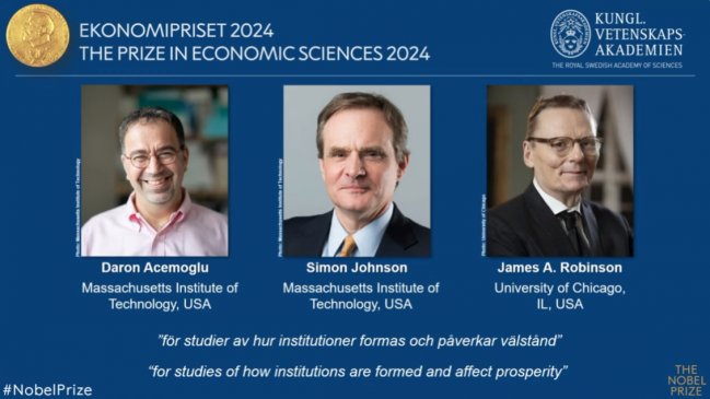 Nobel de Economía para Acemoglu, Johnson y Robinson