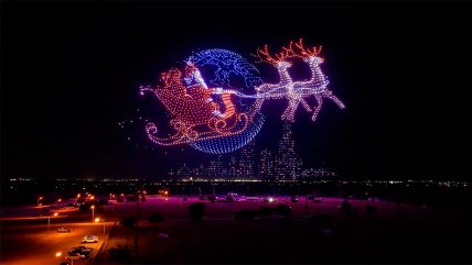   Casi 5.000 drones realizaron bello espectáculo navideño 