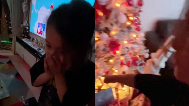 Niño sorprendió a adultos en Navidad: dejó grabando al Viejito Pascuero