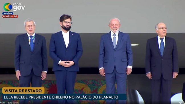 Presidente Boric fue recibido con honores por Lula en Brasil