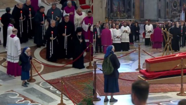 Genevieve, la monja que saltó el protocolo y se acercó al féretro del papa para despedirlo