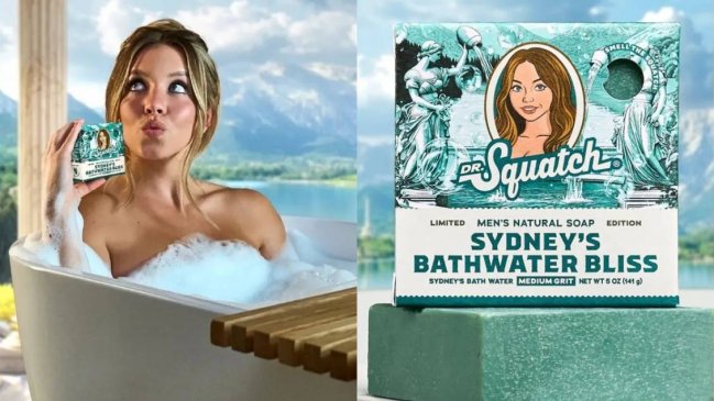 Sydney Sweeney lanza jabón hecho con el agua que usó para ducharse
