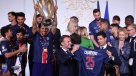 Emmanuel Macron recibió al plantel de PSG en el Palacio del Elíseo