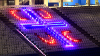 Las nuevas luminarias y renovado sistema de energía del Claro Arena