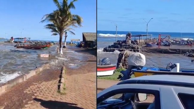 Así fue el paso del tren de olas por Rapa Nui tras alerta de tsunami