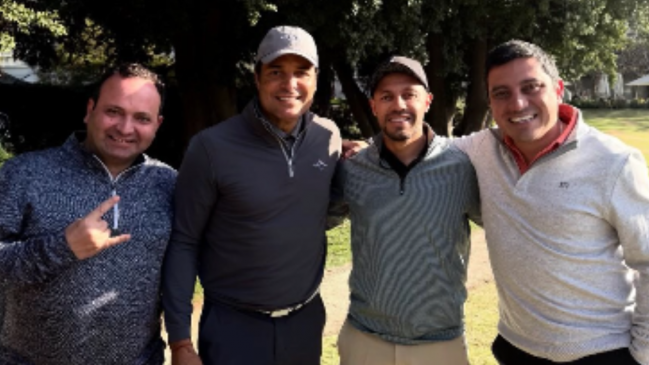 Marcelo Díaz compartió una tarde golf junto a Chayanne