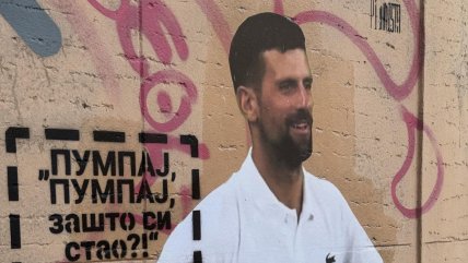   Artista restauró mural en honor a Djokovic como símbolo de protesta estudiantil 