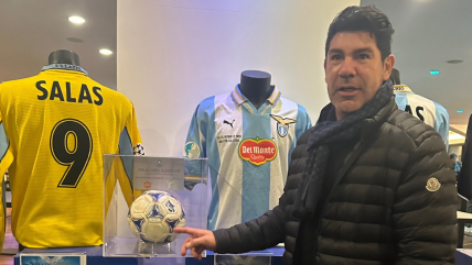  Marcelo Salas fue invitado al Olímpico de Roma para ver la victoria de Lazio sobre Lecce 