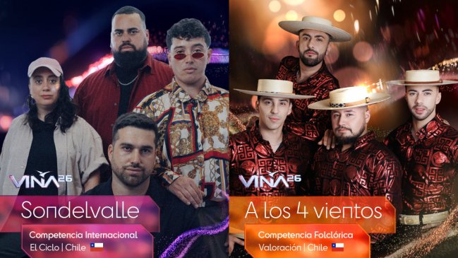 Sondelvalle y A los 4 vientos representarán a Chile en Viña 2026