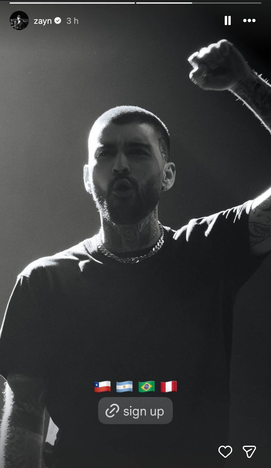 Zayn Malik da luces de su regreso a Chile