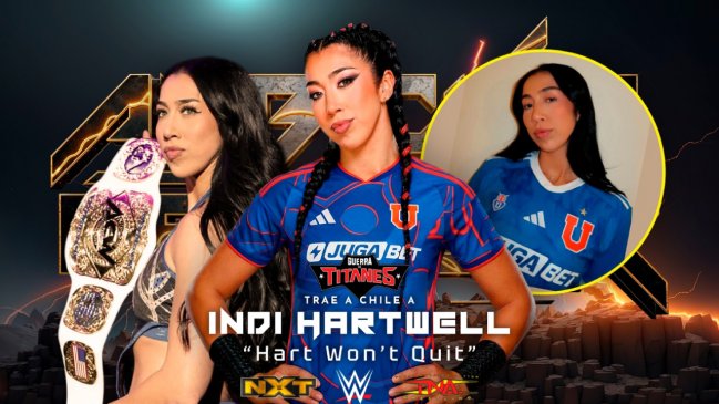 Show de Guerra de Titanes contará con Indi Hartwell, excampeona de WWE que es hincha de la U