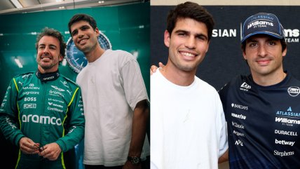   Carlos Alcaraz visitó a Fernando Alonso y Carlos Sainz en las pruebas de la F1 en Baréin 