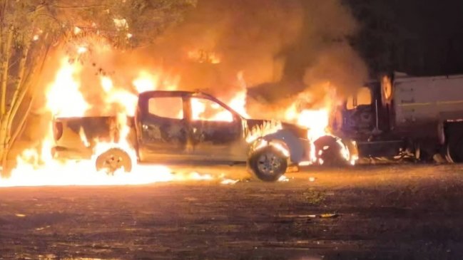 Ataque incendiario en Lautaro: Encapuchados dejaron lienzo por libertad de 