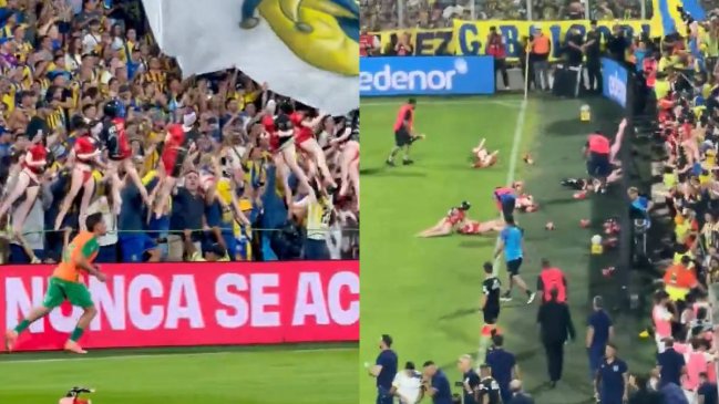 [VIDEO] Hinchas de Rosario Central arrojaron muñecas inflables con la camiseta de Newell's