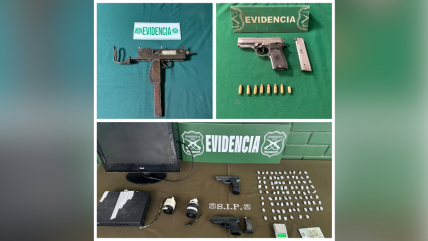 Siete detenidos e incautación de drogas y armas tras operativos de Carabineros en la RM