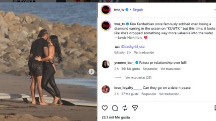   Romance confirmado: Las apasionadas fotos de Kim Kardashian y Lewis Hamilton 