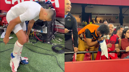   [VIDEO] Alexis Sánchez regaló shorts a hincha de Cobreloa en el 