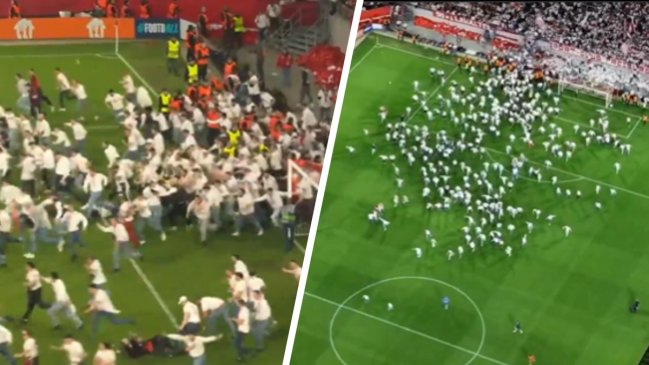 [VIDEO] Hinchas de Friburgo invadieron la cancha para festejar paso a la final de la Europa League