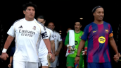 Iván Zamorano y Claudio Bravo protagonizaron duelo de leyendas de Real Madrid y Barcelona