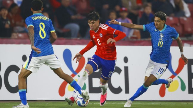 La Roja sub 20 se enfrenta a Brasil en un amistoso en el Estadio Nacional