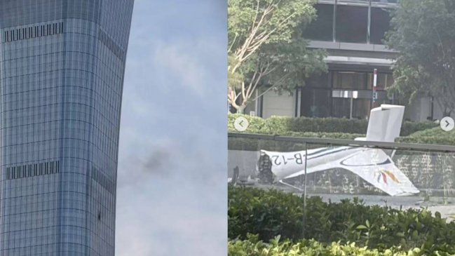 Una avioneta se estrelló contra el edificio más alto de Beijing