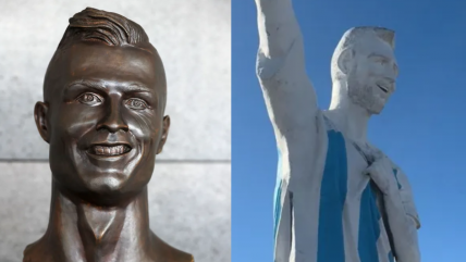   Comparada con el busto de Cristiano Ronaldo: Estatua gigante de Messi recibió fuertes críticas 