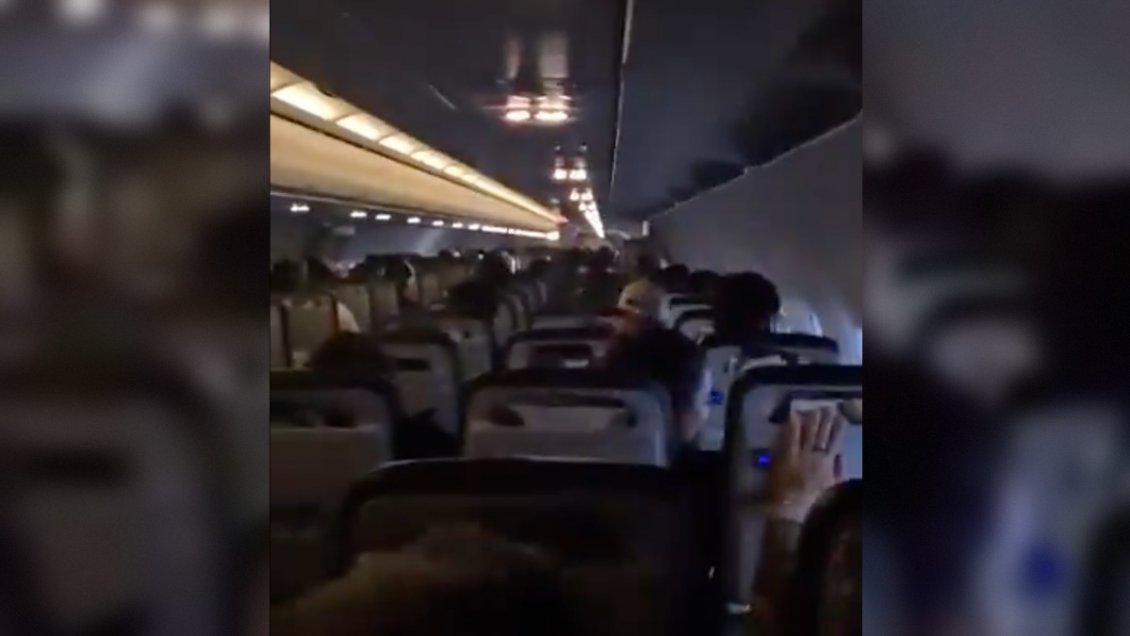 Pasajeros grabaron desde avión Sky que no pudo aterrizar en Concepción por los fuertes vientos