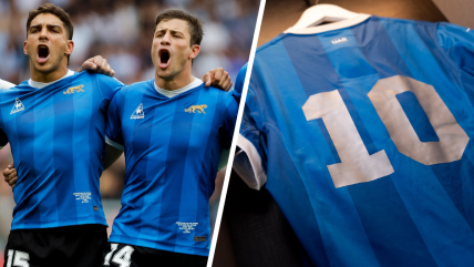   Los Pumas usaron camiseta homenaje a Maradona y el Mundial '86 en duelo contra Inglaterra 