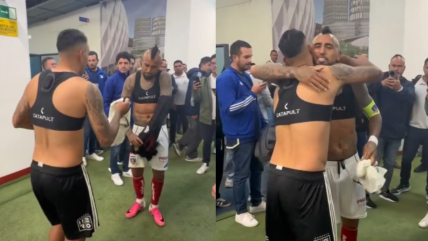   [VIDEO] ¿Quién se la quedó? Vidal cambió su camiseta tras la victoria de Colo Colo ante Millonarios 
