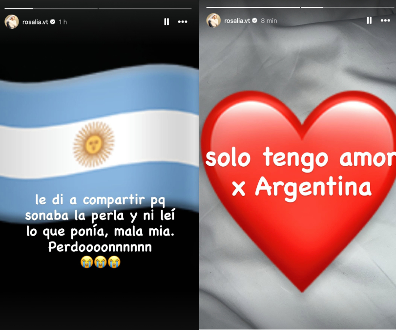 Rosalía se disculpa con Argentina tras compartir polémico vídeo Rosalía se disculpa con Argentina tras compartir polémico vídeo