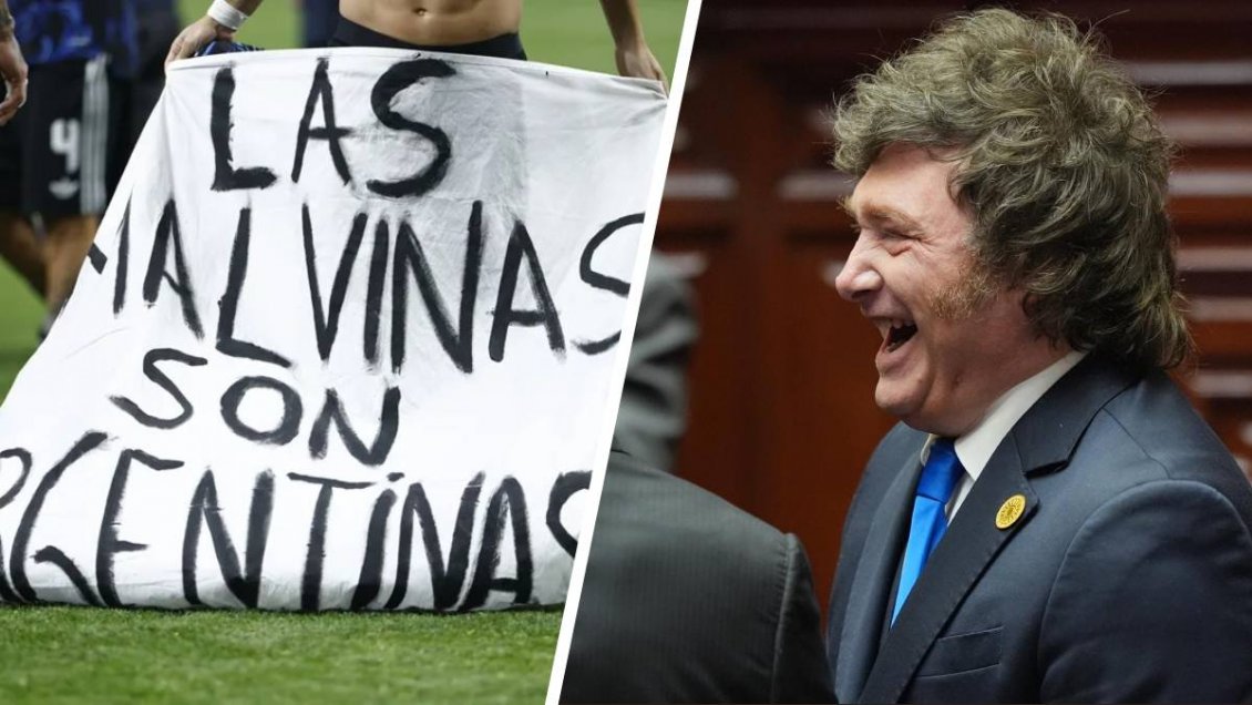 Milei y el uso de la bandera de Malvinas en el Mundial: 
