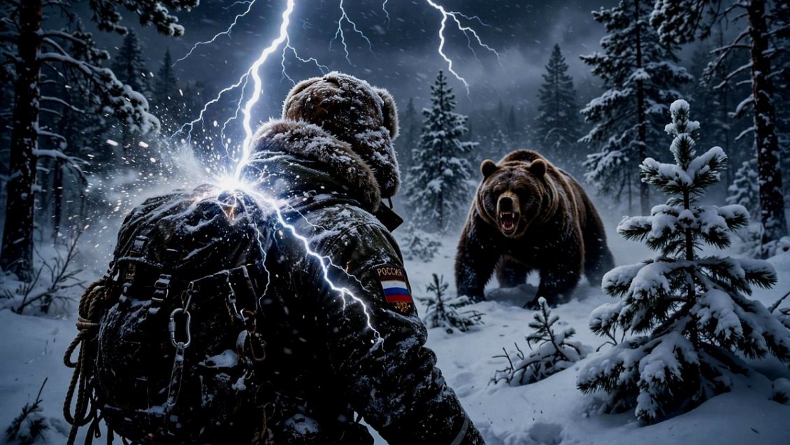 Otro día en Rusia: Veterano de guerra fue golpeado por un rayo mientras enfrentaba a un oso