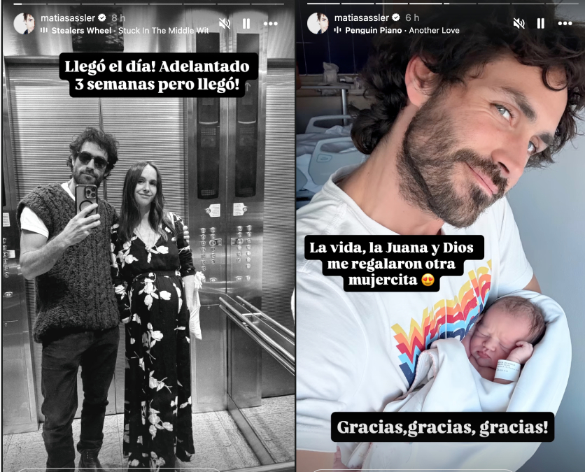 Matías Assler y Juanita Ringeling recibieron a su tercera hija