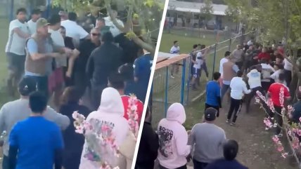   Jugadores y público: registran violenta pelea en partido amateur en O'Higgins 