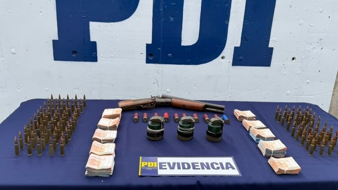 Los Vilos: PDI halló granadas y una escopeta ocultas en camioneta con doble fondo